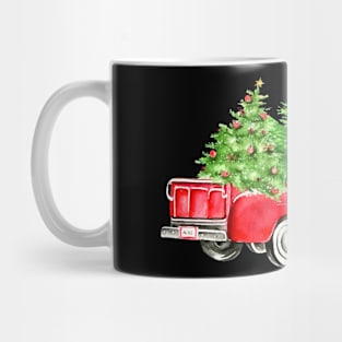 Retro Christmas Red Truck With Christmas Tree Women Kids Mug